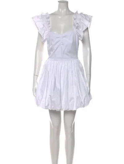 Pre-owned Love The Label Square Neckline Mini Dress In White