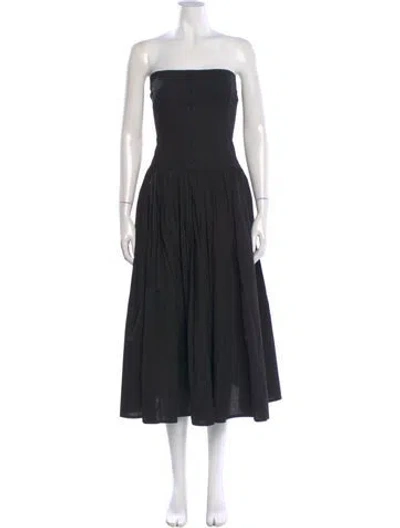 Pre-owned Love The Label Strapless Knee-length Dress In Black