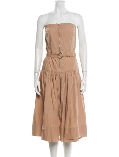 Pre-owned Love The Label Strapless Knee-length Dress In Neutrals