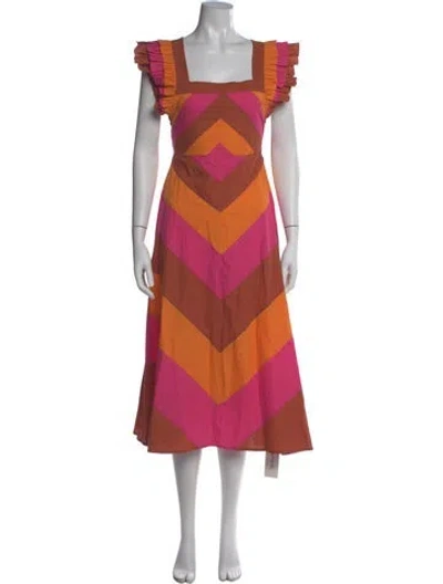Pre-owned Love The Label Striped Knee-length Dress In Multi