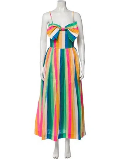 Pre-owned Love The Label Striped Long Dress In Blue