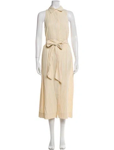 Pre-owned Love The Label Striped Long Dress In Neutral
