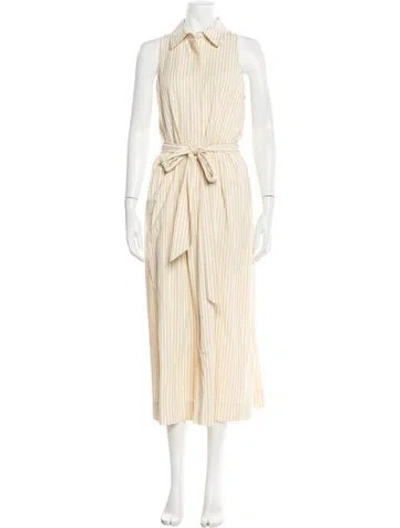 Pre-owned Love The Label Striped Midi Length Dress In Yellow