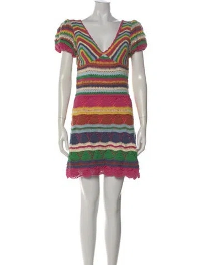 Pre-owned Love The Label Striped Mini Dress In Pink