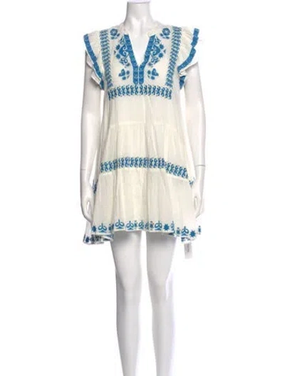 Pre-owned Love The Label Striped Mini Dress In White