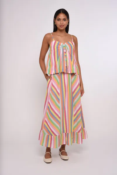 Love The Label Surya Stripe Skirt In Multi