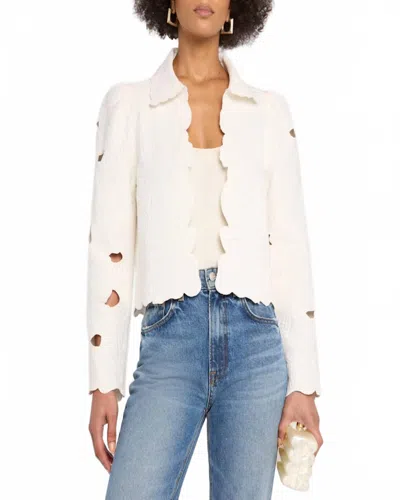 Love The Label Sylvia Embroidered Jacket In Cream In White
