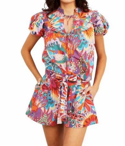 Love The Label Sylvia Top In Magic Hour Print In Multi