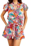 Love The Label Sylvia Top In Magic Hour Print In Multi