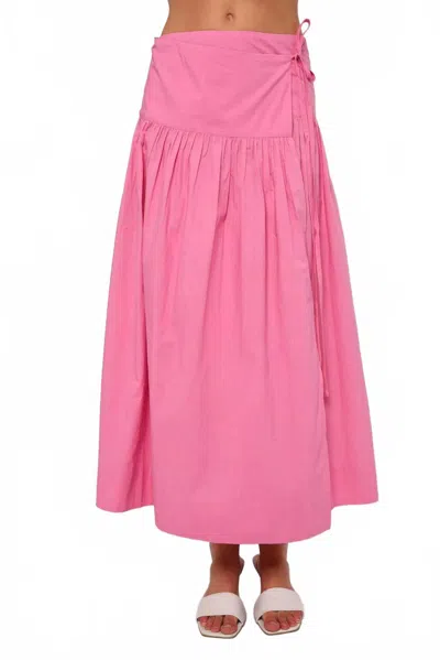Love The Label Taylor Maxi Wrap Skirt In Pink In Multi