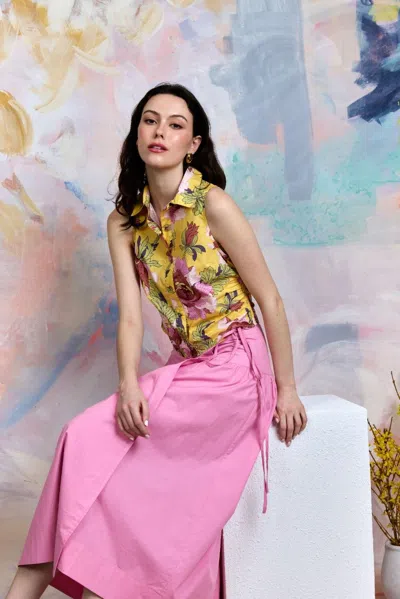 Love The Label Taylor Wrap Skirt In Pink