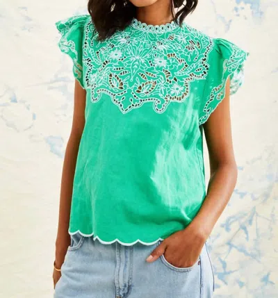Love The Label Thea Top In Green Paradise In Multi