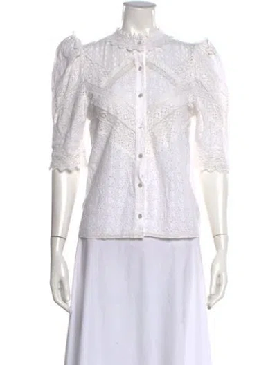 Pre-owned Love The Label Three-quarter Sleeve Blouse In Neutral