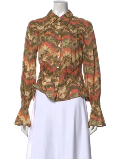 Pre-owned Love The Label Tie-dye Print Long Sleeve Blouse In Multi