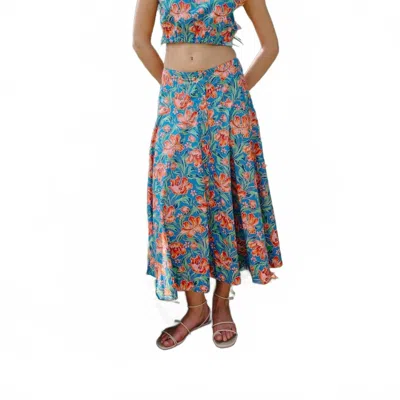 Love The Label Tricia Maxi Skirt In Archive Tulip Liberty In Multi