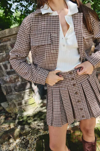 Love The Label Tricia Mini Skirt In Heathcliff Herringbone