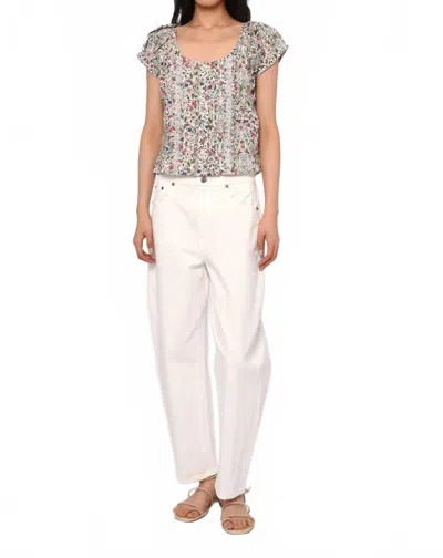Love The Label Vanda Scoop Neck Top In Tapestry Print In Gray