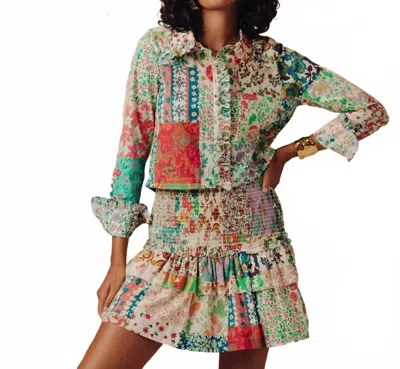 Love The Label Vera Mini Skirt In Josie Patchwork In Multi