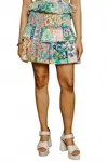 Love The Label Vera Skirt In Josie Patchwork Print In Multi