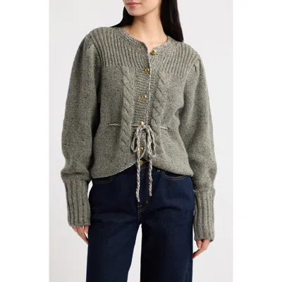 Love The Label Victorian Cardigan In Gray