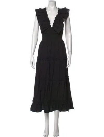 Pre-owned Love The Label V-neck Long Dress In Blue