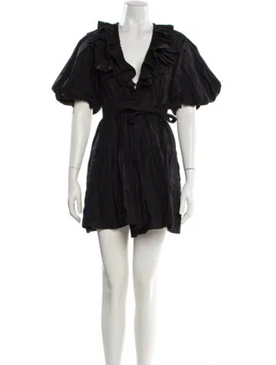 Pre-owned Love The Label V-neck Mini Dress In Black