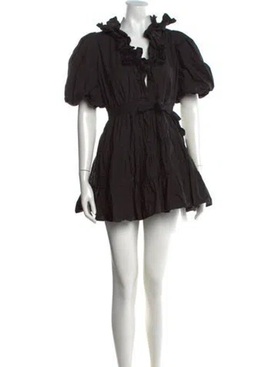 Pre-owned Love The Label V-neck Mini Dress In Black