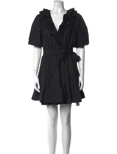 Pre-owned Love The Label V-neck Mini Dress In Black