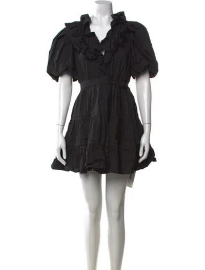 Pre-owned Love The Label V-neck Mini Dress In Black