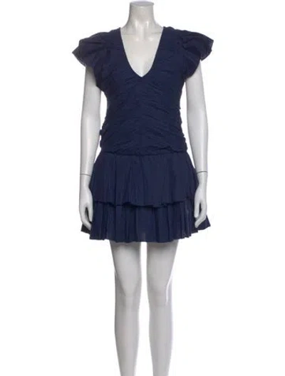 Pre-owned Love The Label V-neck Mini Dress In Blue