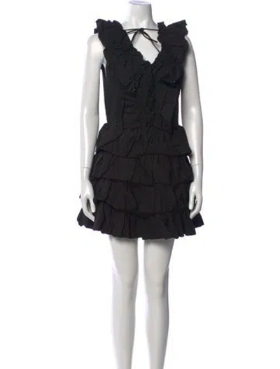 Pre-owned Love The Label V-neck Mini Dress In Blue