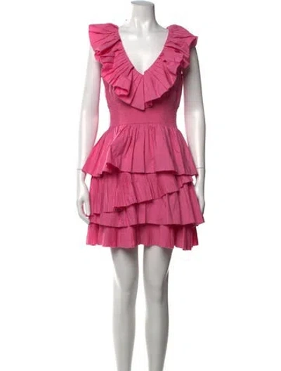 Pre-owned Love The Label V-neck Mini Dress In Pink