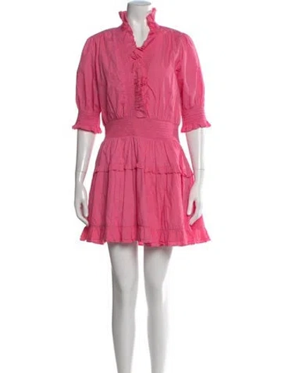 Pre-owned Love The Label V-neck Mini Dress W/ Tags In Pink
