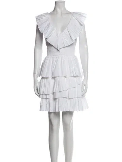 Pre-owned Love The Label V-neck Mini Dress In White