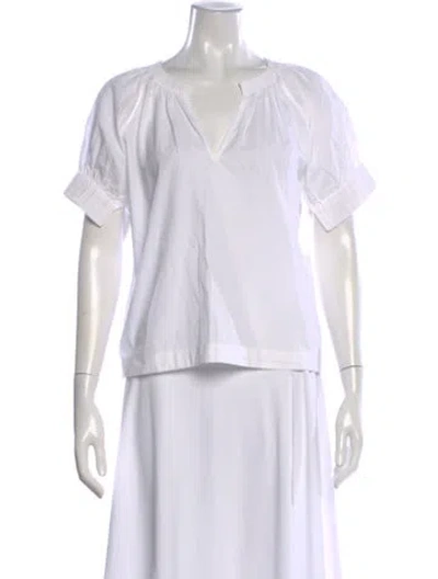 Pre-owned Love The Label V-neck Short Sleeve Top W/ Tags In White