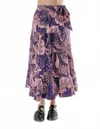 Love The Label Wanda Tiered Skirt In Rolling Winds Print In Purple