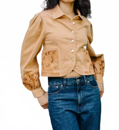 Love The Label Warren Jacket In Biscuit In Brown