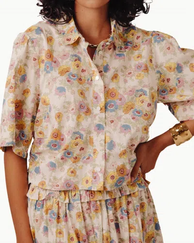 Love The Label Watercolor Pastel Top In Madeline Print In Neutral