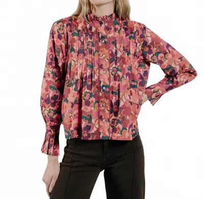 Love The Label Wiley Floral Top In Multi In Pink