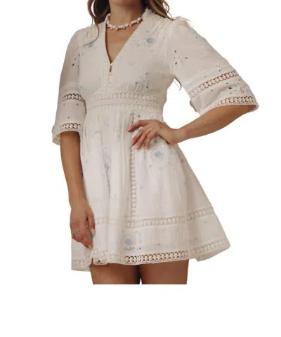 LOVE THE LABEL WOMEN'S JOSEFINA MINI DRESS IN FORGET ME KNOT EMBROIDERY