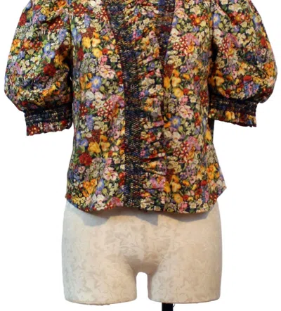 Love The Label Women's Zuri Short Sleeve Top In Cottage Garden Liberty Print In Multi