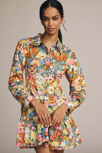 Love The Label X Liberty Fabrics Marketa Mini Shirt Dress In Multicolor