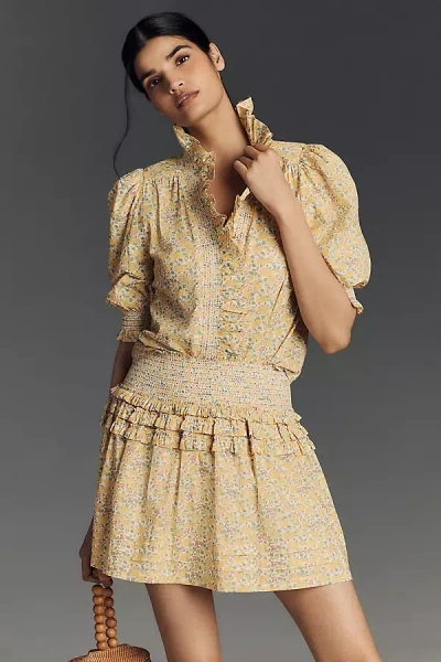 Love The Label X Liberty London Linnia Mini Skirt In Yellow