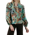Love The Label Zaida Long Sleeve Top In Born To Fly Print In Multi
