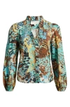 Love The Label Zalda Ruffle Trim Cotton Button-up Top In Multi