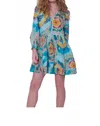 Love The Label Zelda Mini Dress In Canary Tie Dye Print In Multi