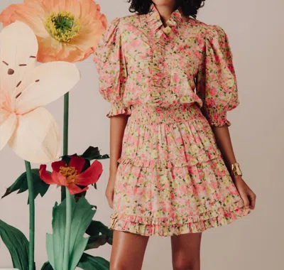 Love The Label Zita Mini Dress In Ramesa Floral Print In Multi