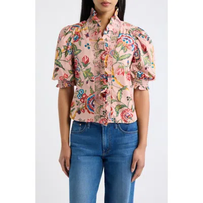 Love The Label Zuri Ruffle Top In Jessa Floral Print