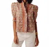Love The Label Zuri Short Sleeve Top In Libby Print In Multi