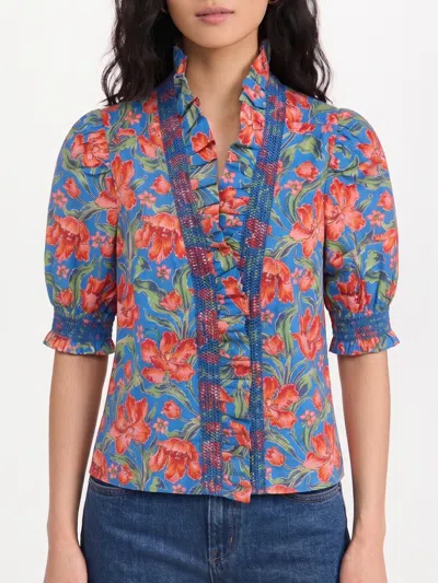 Love The Label Zuri Top In Archive Tulip Liberty Print
